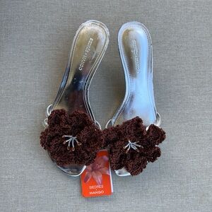 Mango Brown Floral Women's Sandals